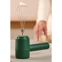 Ganzhoushop Taşınabilir Şarjlı Mikser Kademeli Kablosuz 3 Kd Hızlı Karıştırıcı Pratik Mutfak Aleti Yeşil