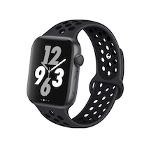 Forzacase Apple Uyumlu  Watch 9 41mm İçin Delikli Sportif Silikon Kordon Kayış - Fc008 Siyah