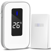 Sones C303b Bire Bir Ev Kablosuz Kapı Zili Sıcaklık Dijital Ekran Uzaktan Kumanda Yaşlı Çağrı Cihazı, Ab Tak Beyaz