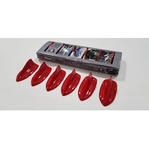 Hyundai H100 Uyumlu Mini Shark Balina Anten Seti 6 Lı Balık Sırtı Süs Anten Kırmızı