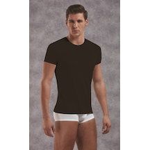 DOREANSE Erkek Siyah Viloft Kısa Kol Termal T-Shirt 2872