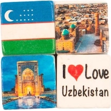Özbekistan Temalı Dörtlü Taş Magnet