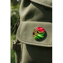 Vanuatu Vanuatu Abstract Ülke Bayraklı Buton Rozet - 44 MM 5 Adet Çok Renkli