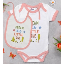 Bk Kids Big Little One Tasarımlı Pembe Bebek Body Zıbın Ve Mama Ö Çok Renkli