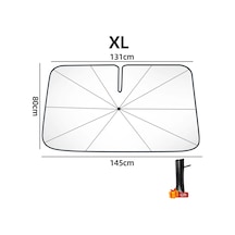 Goldenqian 360'lü Yeni Araç Ön Camı Güneşlik Şemsiyesi Döndürülebilir Bükülebilir Sap Ön Cam Güneşlik Uv Koruma Isı Yalıtımı Xl 145x131x80cm