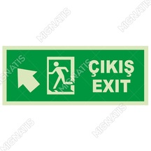 Çıkış Exit Sol Üst Ok Lümen Folyo Levhası