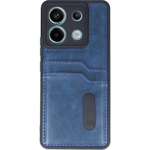 Xiaomi Redmi Note 13 Pro 4g Kılıf Sara Kartvizitli Deri Kılıf - Lacivert 0.2M-Çok Renkli