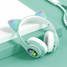 Kedi Kulağı Detaylı Kablosuz Rengarenk Işıklı Bluetooth Rgb Çocuk Oyuncu Kulaklık Üstün Performans