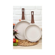 Granit 2'li Tava Seti, 24+28 Cm, Krem Rengi Çok Renkli