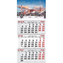 2026 Yılı Gemici Takvimi-karlı Ayasofya Manzarası