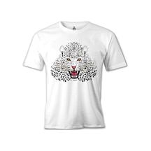 Beyaz Leopar Beyaz Erkek Tshirt