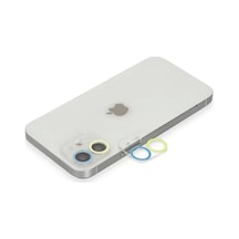 Apple İphone 11 Renkli Kamera Lens Koruma Cam - Sarı-mavi