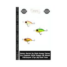Delux Serisi Su Üstü Kamp Tekne Avı Captain 3610 Poppy 3d Metal Vibrasyon 17gr Jig Suni Yem