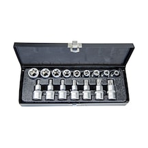 Nttools 16 Parça 1/2" Cr-v Torx Ve E Tipi Torx Lokma Seti
