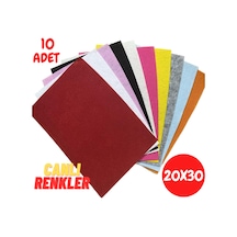 Renkli Keçe 20x30 Cm 10 Renk 180 Gr İnce Etkinlik Hobi El İşi Keçesi 1 Mm