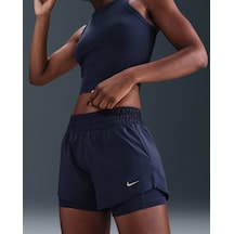 Nike One Dx6012-410 Kadın Dri-fıt Orta Bel Taytlı Şort - Midnight Navy Lacivert
