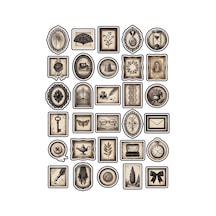 30 Adet Vintage Eskitme Gotik Sticker Seti - Scrapbook Ajanda Defter İçin Çok Renkli