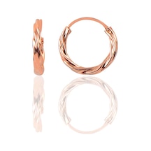 Gümüş Rose 14 Mm Mini Burgu Halka Küpe