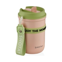Shotay Strow Çelik Termos Mug 410ml Pembe Pembe