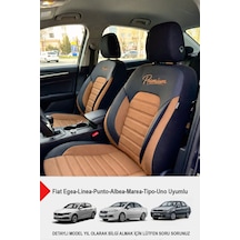 Premium Serisi Lüks Keten Oto Koltuk Kılıfı Fiat Egea-linea-punto-albea-marea-tipo-uno Uyumlu Taba