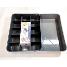 15 Bölmeli Ayarlanabilir Çekmece İçi Organizer Düzenleyici Kutu Plastik 32 X 23 Siyah Diğer
