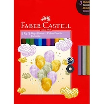 Faber Castell Kuru Boya Kalemi 15 Renk+3 Metalik Renk