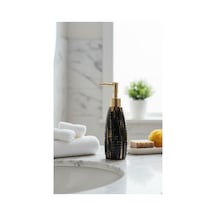 Buççin Online Mağaza Porselen 200 Ml Siyah Altın Detaylı Sıvı Sabunluk Şık Mutfak Ve Banyo Aksesuarı Porselen Siyah Çok Renkli