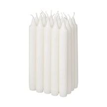 Şamdan Mumu, Beyaz, 19 Cm, Kokusuz Çok Renkli