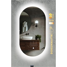 Led Işıklı Oval Banyo Ve Konsol Aynası Pembe