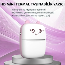 Steep Solid C9 Mini Fotoğraf Yazıcı Kablosuz Baskı Makinesi Apple Uyumlu iOS Android Termal Printer Pembe