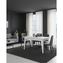 Çapraz Ayaklı 180x90 Kalın Kenarlı 36mm Kalın Kenarlı Mutfak Masası Sandalye Hariç Beyaz