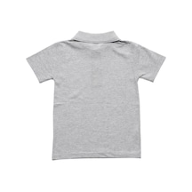 Gri Kısa Kol Düz Renk Yakalı 6-17 Yaş Çocuk Okul Lakos Tişört Polo Yaka T-shirt Gri