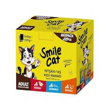 Smile Cat Pouch Mix 12 Adet X 85 Gr Kuzu/somon/tavuklu 100 G