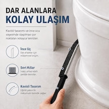 Dar Alan Temizleme Fırçası - 2 Adet Siyah İnce Uçlu Sert Kıllı Derz Fırçası - Pencere Rayı Lavabo Musluk Klima Filtre Klavye Kapı Kanalı Banyo Mutfak Temizlik Seti