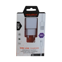 Megatech Cc01 5V-3.0A Ev Şarj+Type-C Kablo Hızlı Şarj (520944924)