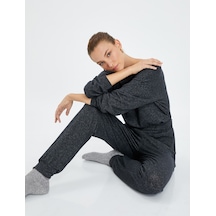 Koton Jogger Pijama Altı Beli Ve Paçası Lastikli Viskon Karışımlı Lacivert 4wlk40119mk Lacivert