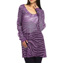 Bulalgiy Kadın Lila Ipek Plaj Tunik - Bga083450