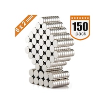 150 Adet Çap 6Mm X Kalınlık 2Mm Yuvarlak Güçlü Neodyum Mıknatıs N11.2590