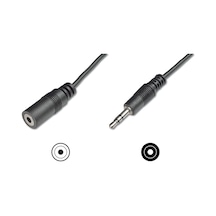 Audio Uzatma Kablosu, stereo 3.5mm Erkek - 3.5mm Dişi, 2.5 metre