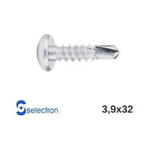 Selectron 3,9 X 32 Yıldız Silindir Başlı Matkap Uçlu Vida 1500 Ad.