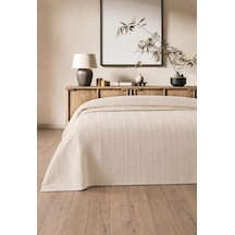 Royam Mevsim Home %100 Pamuk Tek Kişilik Waffle Desenli Yatak Örtüsü Pike 160 X 240 Bej