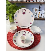 5 Parça Hello Kitty Model Çocuk Yemek Takımı Beslenme Seti Çok Renkli