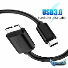 Usb-c To Micro B 3.0 Hard Disk Kablosu 1 Metre 5gbps Yüksek Hızlı Veri Aktarımı Type-c Harici Hdd & Ssd Bağlantı Kablosu