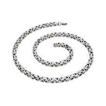Takı Dükkanı Silver Beyaz Renk Erkek Çelik Kral Zincir Kolye Ck11