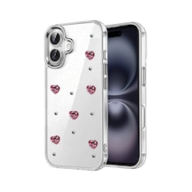 Mey İthalat Apple Uyumlu iPhone 16 Plus Fiyonk Desenli Kapak - Desen 3 Şeffaf