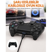 Ps4 Uyumlu Kablosuz Oyun Kolu Titreşimli, Şarjlı Ve Ergonomik Yeni Nesil Diğer