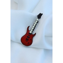 Kırmızı Gitar Broş Kırmızı