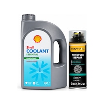 Shell Coolant Antifriz Mavi 3 Litre + Lastik Tamir Kiti 400 Ml