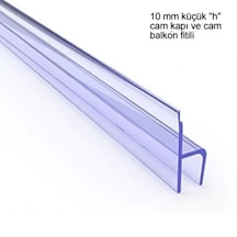 10 Mm Plastik Küçük "H" Cam Balkon Fitili (250 Cm)-Şeffaf Conta