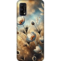 Realme 7 Pro Uyumlu Pamuk Dalları Bahar Ruhu Desenli Silikon Kılıf Çok Renkli